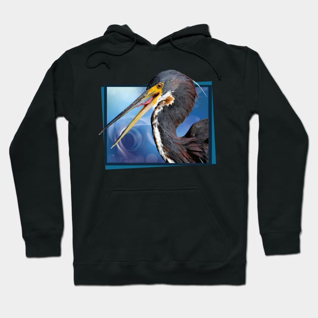 Tricolor Egret Hoodie by obscurite